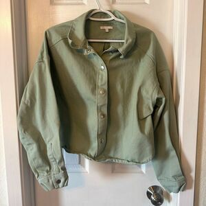 GB Sage Green Shacket Oversized button up down medium